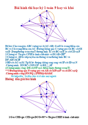 Bài hình thi học kỳ 1 môn Toán 9 hay và khó